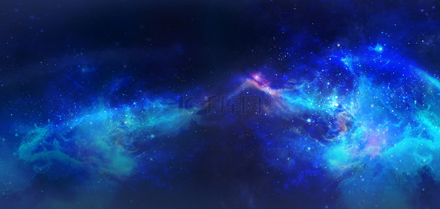 星空宇宙星云星座蓝色大气商务科技海报背景