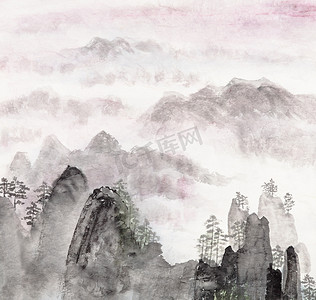 中国绘画的高山风景