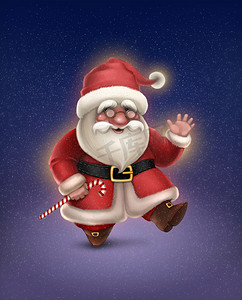 平安夜海报背景摄影照片_圣诞老人的插图