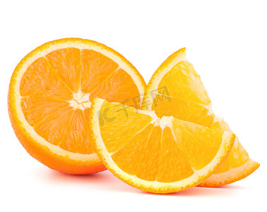 信网摄影照片_橙色水果一半和两个网段或 cantles