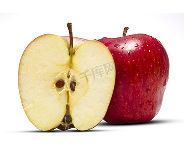 水果半个摄影照片_充分 & 半个苹果