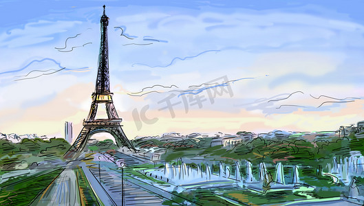 旅行艺术摄影照片_埃菲尔铁塔、 巴黎图