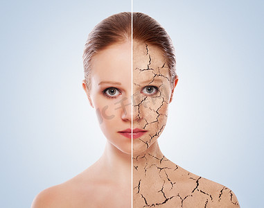 美容效果、 治疗和皮肤护理的概念。y 的脸