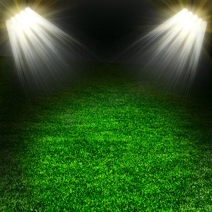 绿色的足球场与光
