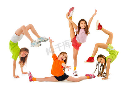 跳舞的孩子们摄影照片_快乐运动的孩子们