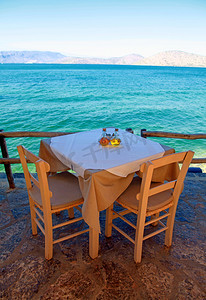 希腊与地中海海景 (克里特，格力的露天餐厅