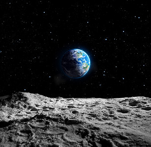 宇航员航空摄影照片_地球从月球表面的意见