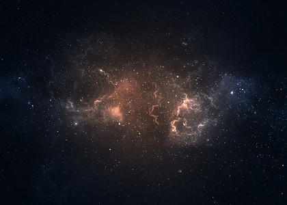 科幻小说摄影照片_星空间场的深很多光年的远离地球