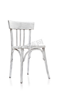 酒吧设计单摄影照片_旧的白色椅子