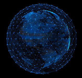 蓝色电信摄影照片_数字地球电信网络的互联网