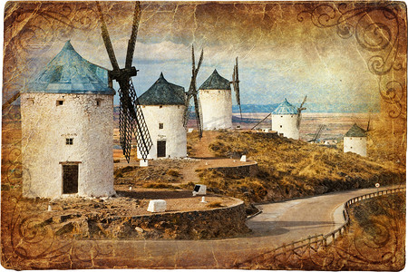 中世纪西班牙-孔苏埃格拉的大风车