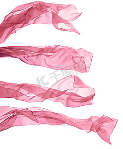 粉色浪漫风摄影照片_在白色背景上的粉红色围巾