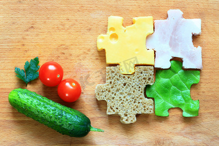 食物益智成分的饮食创意抽象概念
