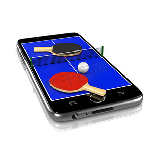 乒乓球运动摄影照片_智能手机，乒乓球乒乓球运动的应用程序