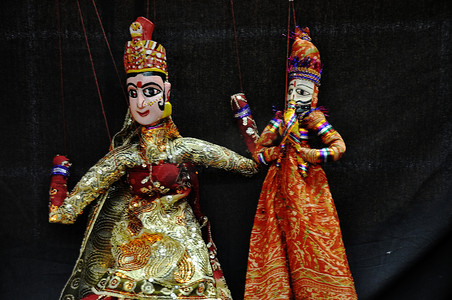 木偶小丑摄影照片_来自印度的多色木偶