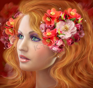 Fantasy Beautiful fairy woman Autumn