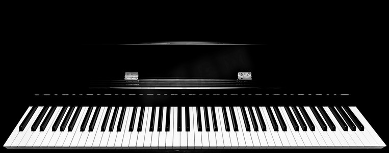 键盘黑色摄影照片_钢琴键盘