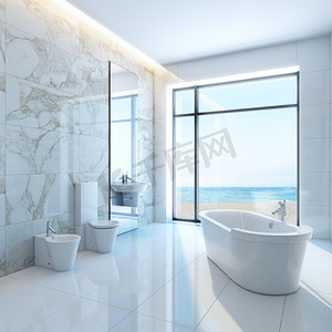 海诺摄影照片_白色浴室