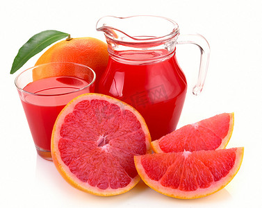 果德摄影照片_葡萄柚汁和水果