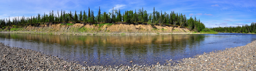 Panoramic view of the river. 