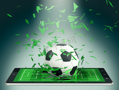 goal摄影照片_soccer and new communication technology