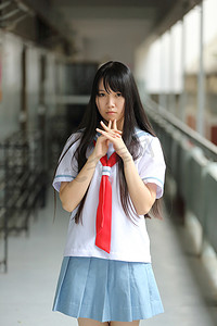 學中文摄影照片_亚洲学校的女孩 