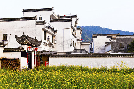 住宅风景摄影照片_婺源，江西省，中国的乡村住宅.