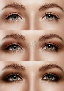 柔和度摄影照片_眼睛化妆过程