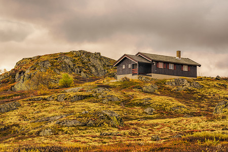 在苔原国家公园，挪威山上小屋