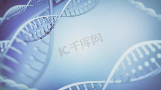 医疗背景蓝色摄影照片_Dna 双螺旋结构抽象背景。3d 渲染