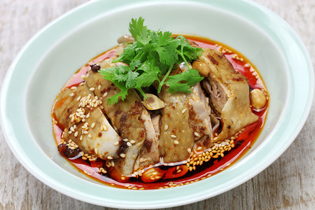口水鸡，令人垂涎的鸡，中国四川菜