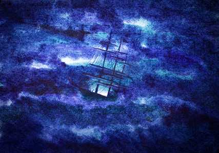 ghost摄影照片_ship and the storm
