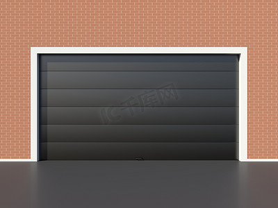 Modern black garage door