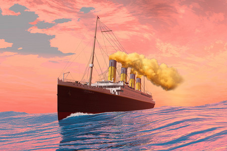 沉船事故摄影照片_泰坦尼克号客轮