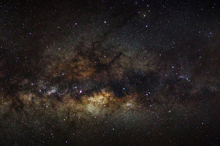 银河照片摄影照片_银河银河，长期曝光照片，带有颗粒