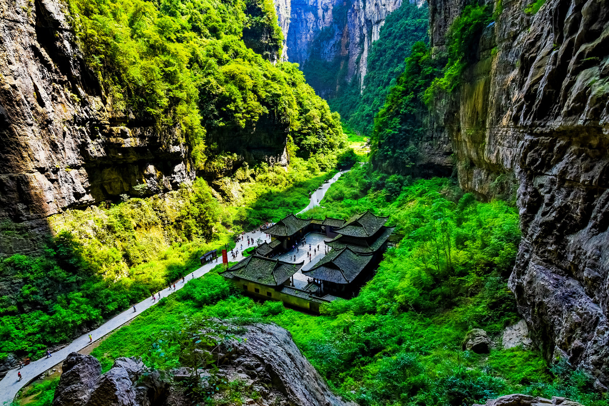 重庆 中国最有名的地方的山谷中中国的世界遗产景观武隆国家公园高清摄影大图 千库网