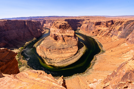 河弯摄影照片_马蹄弯与科罗拉多河大峡谷在页亚利桑那州美国