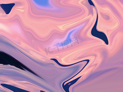 液化气钢瓶摄影照片_数字粉红色和蓝色抽象背景与液化流