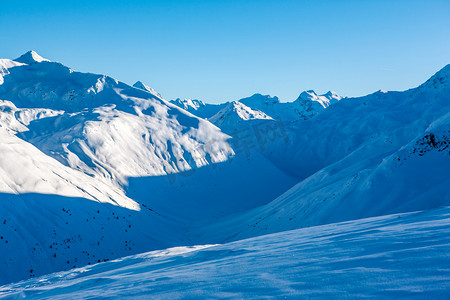 意大利东北部白云岩山脉美丽的冬季风景