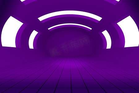 抽象紫空房间