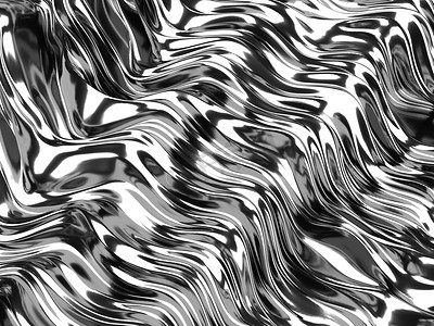 金属抽象波状液体背景.3D渲染说明