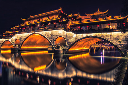 拍一拍摄影照片_安顺大桥是中国四川省省会成都的一座大桥。它横渡了晋江.