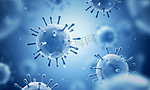 病毒。蓝色。微生物。Coronavirus 。3d说明.