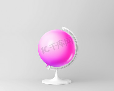 球形球体明亮的气球粉红色。最小的想法概念. 