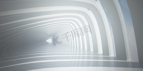 一束白光摄影照片_3d. 白光隧道的渲染
