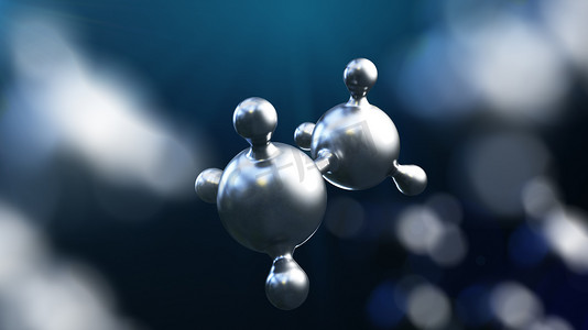 3d 抽象银金属分子背景的图解