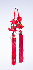 中国结或幸运结为农历新年装饰上坝