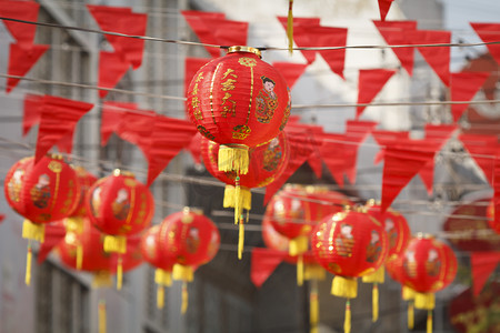 灯笼在中国农历新年的一天