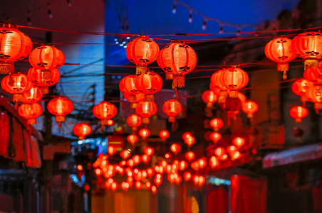 本周热点摄影照片_中国城市的中国新年灯笼.