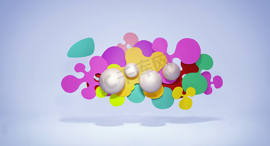 节日模型摄影照片_明亮的液体动态液体球体和抽象的球或气泡。节日海报或广告牌设计。缔约方邀请.